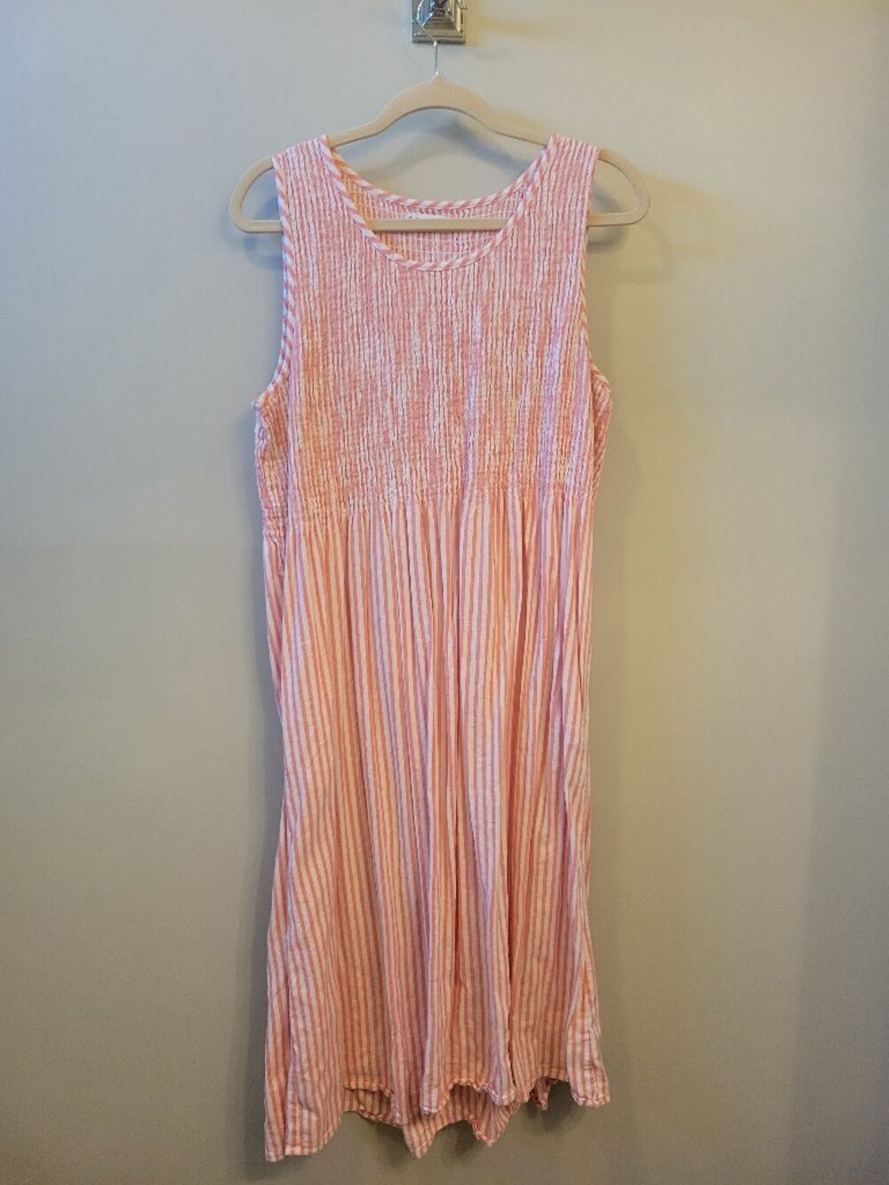 Croft and Barrow Smocked Seersucker Midi